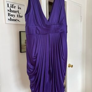 BCBGMaxAzria Deep Purple Draped Mini Dress